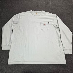 Carhartt Long Sleeve Shirt Men 3XL Gray FR Flame Resistant Force Pocket Workwear